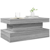 ZNTS Coffee Table with LED Lights Grey Sonoma 90x50x40 cm 839852