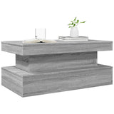 Coffee Table with LED Lights Grey Sonoma 90x50x40 cm 839852