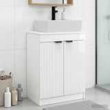 Bathroom Vanity with Sink High Gloss White 54 x 35 x 83 cm 890162