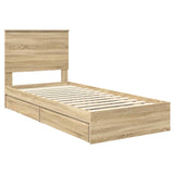 Storage Bed with Drawer Sonoma Oak 90 x 200 cm Engineered Wood 3411245