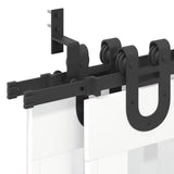 Sliding Door Hardware Kit 400 cm Steel Black 3295754