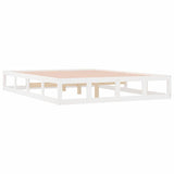 Bed Frame without Mattress White 135x190 cm Double Double Solid Wood 820837