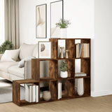 Room Divider Bookcase 3-Tier Smoked Oak 137,5x29x103,5 cm Engineered Wood 857980