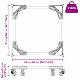 Washing Machine Base Grey 66 x 66 x 12 cm Stainless Steel 42009959