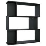 Book Cabinet/Room Divider Black 80x24x96 cm Engineered Wood 800082