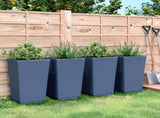 Garden Planters 4 pcs Blue Grey 32.5x32.5x57 cm PP 367851