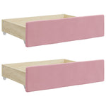 ZNTS Bed Drawers 2 pcs Pink Engineered Wood and Velvet 833919