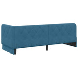 Corner Bed Frame with Headboard Blue 80 x 200 cm Velvet 42016512