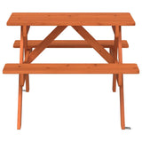 Picnic Table for 4 Kids with Umbrella Hole Solid Wood Fir 4008984