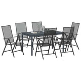 Garden Dining Set 7 pcs Anthracite Powder-coated Steel 3378814