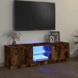 TV Cabinet with LED Lights Smoked Oak 120x30x36 cm 815708