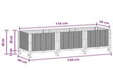 Garden Planter with Wheels Brown 120 x 40 x 44 cm PP 3423046