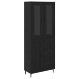 Highboard with Drawer 2 pcs Black Oak Engineered Wood 3416147