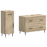 2 Piece Bathroom Cabinet Set HAARLEM Sonoma Oak Engineered Wood 3417695