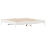 Bookcase Bed without Mattress White 180x200 cm Super King Solid Wood Pine 3322862