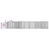 Outdoor Dog Kennel with Roof Silver 10x8x2.5 m Galvanised Steel 3190473