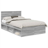 Bed Frame Grey Sonoma 135 x 190 cm Engineered wood 3407891