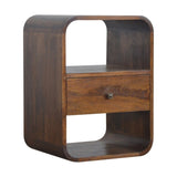 Chestnut Curved Edge Bedside IN891