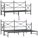 Daybed with Trundle without Mattress Black 75x190 cm Steel 4104672