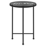 Dining Table Black 55 cm Tempered Glass and Steel 319435