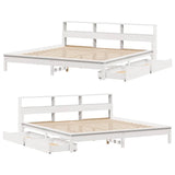 Bookcase Bed without Mattress White 200x200 cm Solid Wood Pine 3309798