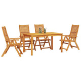Garden Dining Set Folding 5 pcs Brown Solid Acacia Wood 3375624