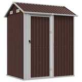 Garden Shed Brown 192x152.5x237 cm Galvanised Steel 364532