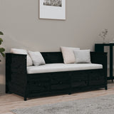 Day Bed without Mattress Black 75x190 cm Small Single Solid Wood Pine 820920