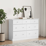 Chest of Drawers ALTA White 112x35x73 cm Solid Wood Pine 353920