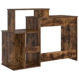 Desk with Shelf Smoked Oak 120.5 x 44 x 88.5 cm Engineered Wood 869478