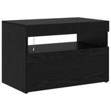 TV Cabinets 2 pcs with LED Lights Black Oak Engineered Wood 3332518