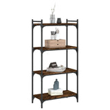 Bookcase 4-Tier Smoked Oak 60x30x120 cm Engineered Wood 837654