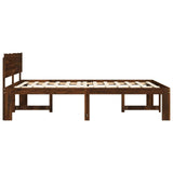 Double Bed Frame with Headboard ROSTOCK Dark Brown 150 x 200 cm 3405461