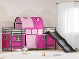 Kids'Loft Bed Frame Black and Pink 75 x 190 cm Metal 42020843
