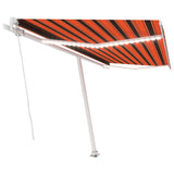 ZNTS Manual Retractable Awning with LED 450x350 cm Orange and Brown 3069645