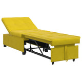 Sofa Bed Yellow 194 x 67 x 82 cm Velvet 42008601