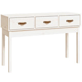 Console Table White 114x40x75 cm Solid Wood Pine 821755
