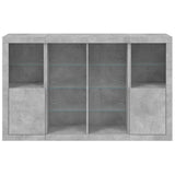 Sideboards with LED Lights 3 pcs Concrete Grey Engineered Wood 3209138