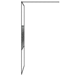 Walk-in Shower Wall Black 100x195 cm Clear ESG Glass 152147