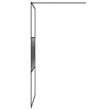 Walk-in Shower Wall Black 100x195 cm Clear ESG Glass 152147
