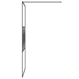 Walk-in Shower Wall Black 100x195 cm Clear ESG Glass 152147