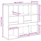 Room Divider Grey Sonoma 100x33x94.5 cm Engineered Wood 3309515