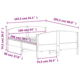 Bed Frame without Mattress 160x200 cm Solid Wood Pine 3216167