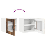 Wall Glass Cabinet PORTO Smoked Oak 40 x 31 x 40 cm 885195