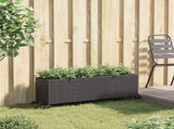 Garden Planter with Wheels and 3 Pots Black 107x32x38 cm Poly Rattan 366419