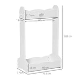 Kids Clothes Rail Wooden Hanging Rack with Storage Shelves Children Garment Freestanding Wardrobe T3398P347671