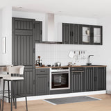 ZNTS 8 Piece Kitchen Cabinet Set Kalmar Black Engineered Wood 3314802