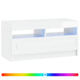 LED TV Cabinet High Gloss White Engineered Wood 897879