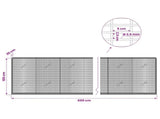 Gabion with 3.5 mm Wire and 5x2.5 cm Mesh 600x20x100 cm 3461670