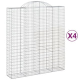 Arched Gabion Baskets 4 pcs 200x50x220/240 cm Galvanised Iron 3146448